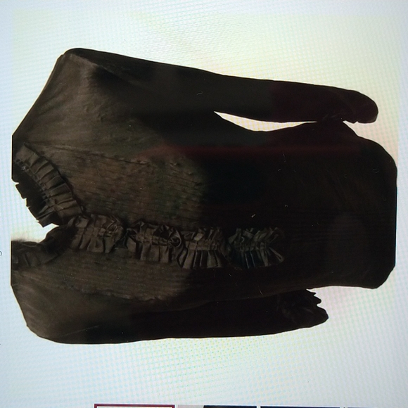 Elie Tahari Brown Ruffled/Pleated Collar Silk Blouse - Picture 2 of 11